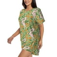 thumbnail image 2 of Qekee Snake And Floral Women's Pajama Set Short Sleeve Sleepwear Summer Home Wear with Pockets Soft Short Sleeve Shirt - Snake And Floral, 2 of 9