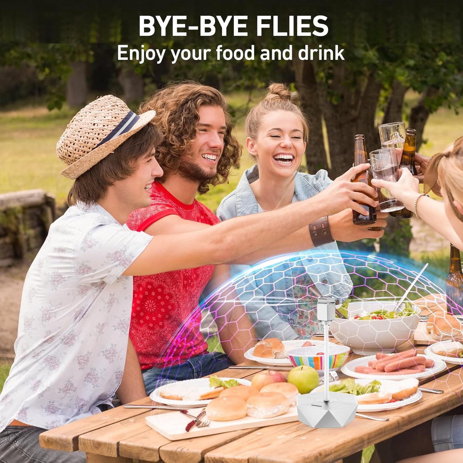 Fly Bug Fans for Food Tables, Fly Control Spinner Table Top Keep Flies Away from Patio nic Party Restaurant Kitchen Camping and BBQ