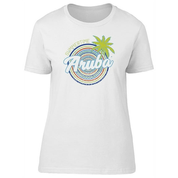 Aruba Tropical Summertime Palms Tee Women's -Image by Shutterstock