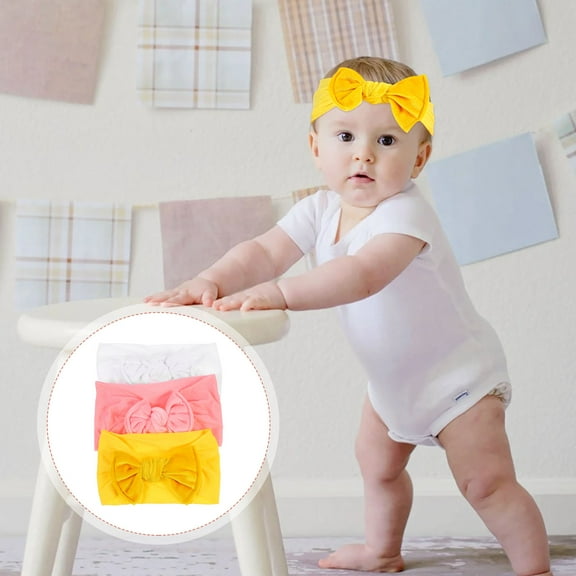 LOLIPPYY 3 Pcs Girls Elastic Headbands Nylon Decorative Baby Shower Accessories