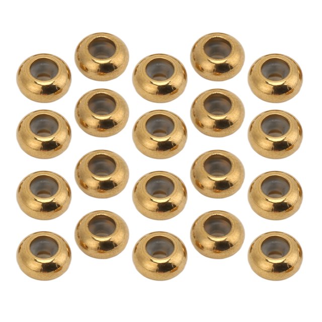 Cuentas espaciadoras redondas suaves, 20 piezas espaciadoras de acero inoxidable, accesorios de pulsera DIY, accesorios para hacer joyas, diseño aerodinámico