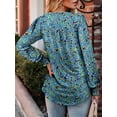 thumbnail image 3 of KISSMODA Women's Casual Crewneck Flowy Ruffle Tunic Tops, 3 of 5
