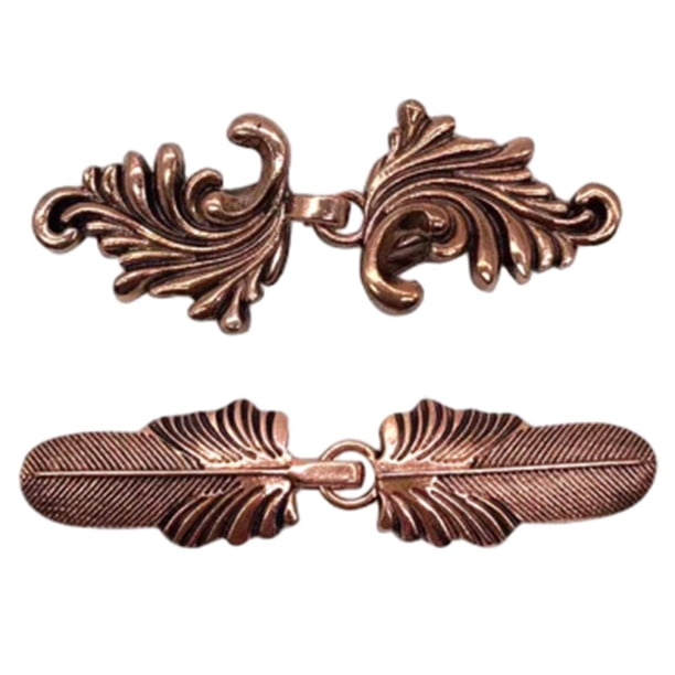 2 piezas de clips para capa, cierre de metal, accesorios de ropa, diseño vintage Cobre antiguo