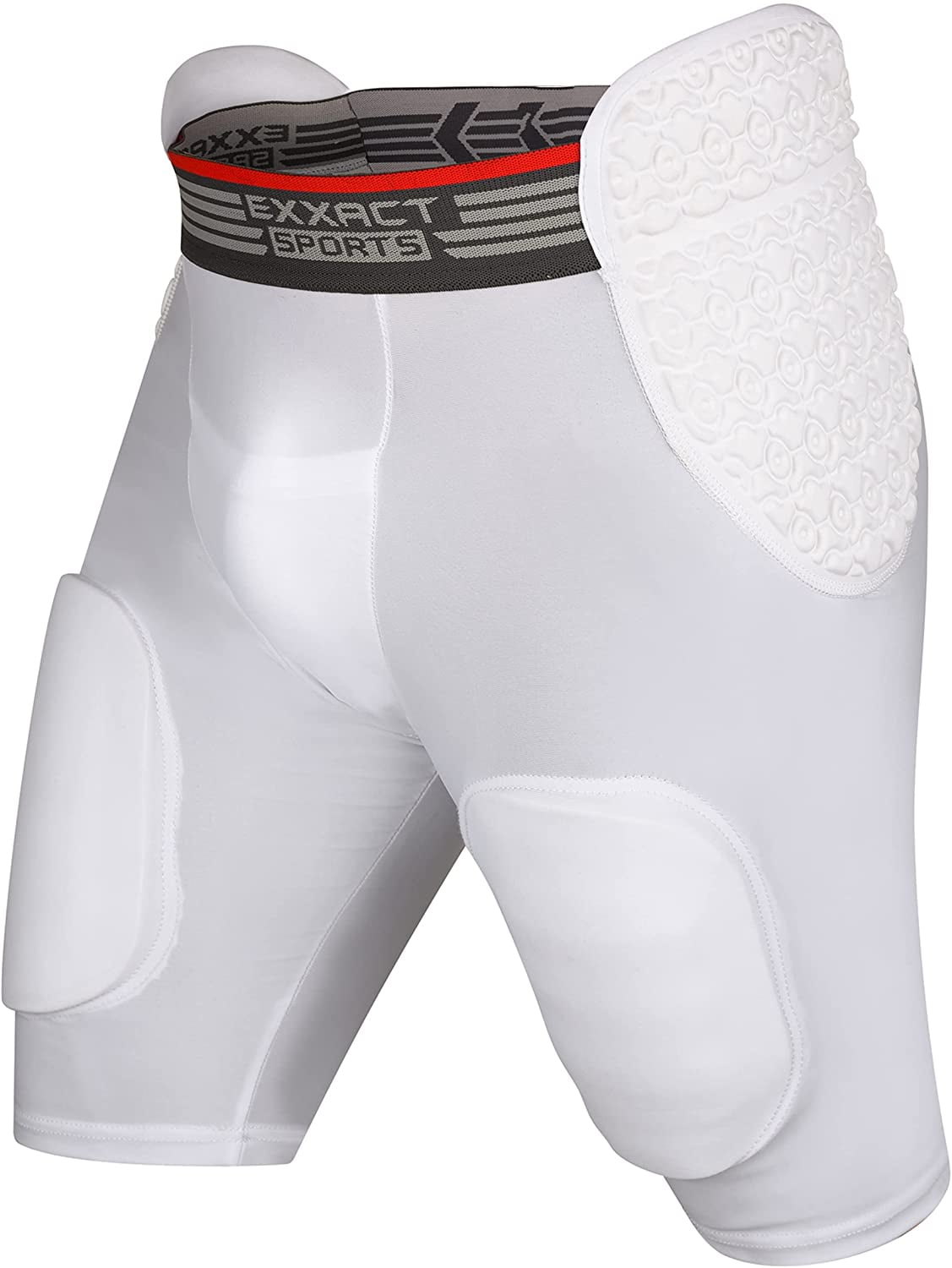 Hip and Tailbone Soft Pads and Cup Pocket McDavid Football Padded Girdle Compression Shorts with Hard-Shell Thigh Protection 