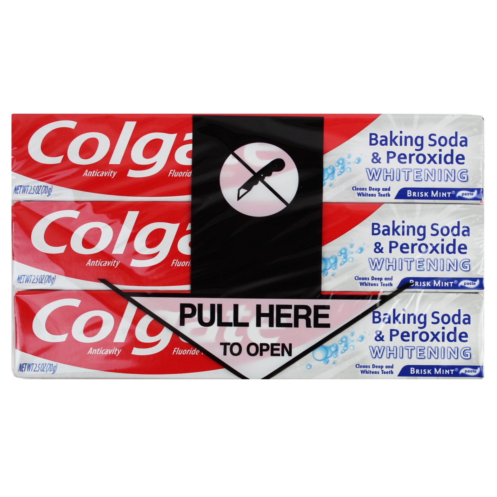 Pack of 3 Colgate Baking Soda & Peroxide Whitening Toothpaste Brisk Mint 2.5 oz