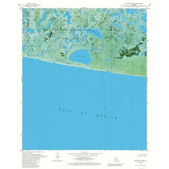 Topographical Map - Rollover Lake Louisiana Quad - USGS 1979 - Vintage Wall Art
