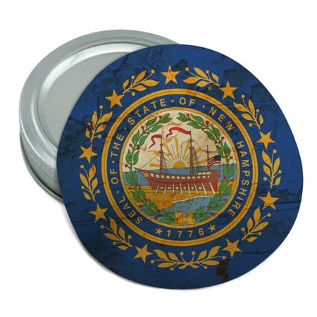 

Rustic New Hampshire State Flag Distressed USA Round Rubber Non-Slip Jar Gripper Lid Opener