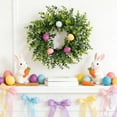 thumbnail image 4 of FYHALE Easter Wreath Spring Eucalyptuss Leaf Colorful Egg Vines Circles Simulation Green Plants Home Festival Party Wedding Decoration, 4 of 6
