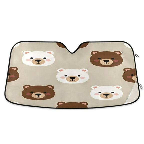 ALAZA Cute Bears Windshield Sun Shade Car Foldable Sun Visor Block UV Rays Protector 55"x27.6"