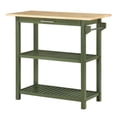 thumbnail image 4 of Convenience Concepts Designs2Go 3 Tier Butcher Block Kitchen Prep Island with Drawer, Dark Sage Green/Butcher Block, 4 of 8