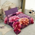 thumbnail image 5 of JML Raschel A&B Printed 2-ply Reversible Korean-style Plush Fleece Blanket Purple Floral King, 5 of 5