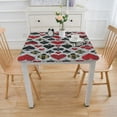 thumbnail image 3 of HAOXIT Decorative Elastic Edged Polyester Fitted Table Cover, Indoor Outdoor Square Fitted Tablecloth,Poker Cards Advertising Holidays Getaways Print Fitted Table Pad, Fit Square Table White, 3 of 7
