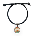thumbnail image 1 of A Day At The Circus Pattern Bracelet Leather Rope Wristband Black Jewelry, 1 of 3