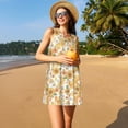 thumbnail image 3 of Balery Groovy Hippie Flower Mushrooms Vestidos de verano para mujer con estampado: vestido holgado sin mangas, vestido playero informal y cómodo para días calurosos., 3 of 7