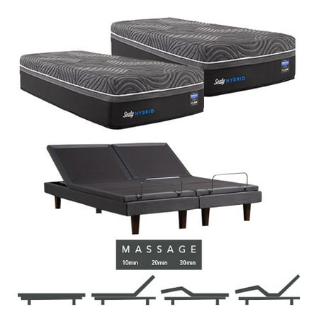 Sealy Hybrid Premium Silver Chill King Size Plush Split Mattress W Sealy Hybrid Premium Silver Chill King Size Plush Split Mattress W Mage Base