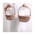 thumbnail image 4 of Cesta de mimbre para niña de las flores tejida a mano con asa, cesta de almacenamiento de mimbre, cesta de picnic vacía, cestas de flores para niña de las flores para bodas, 4 of 5