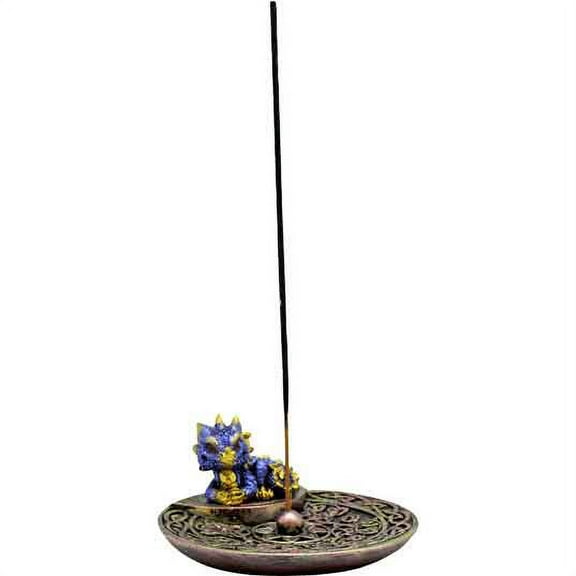 Blue Dragon Round Incense Burner by Medieval Collectibles