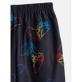 thumbnail image 2 of Wonder Nation Boys Short Sleeve Graphic Tee and Wide Leg Pants Sleep Set, 2-Piece, Sizes 4-18, 2 of 3