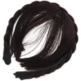 thumbnail image 2 of EeaseMX Pelucas sintéticas de moda, diadema, flequillo frontal, extensiones de cabello con flecos para mujeres y niñas (marrón oscuro), 2 of 7