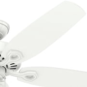 Hunter - Builder Indoor Ceiling Fan, 52-inch, Snow White, Traditional-style, 3-speed WhisperWind Motor, 53240, for living rooms, bedrooms, home offices, kitchens