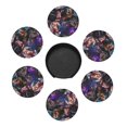 thumbnail image 4 of Harley Quinn Round Coaster Set Of 6 Tabletop Protection Mats Leather Drink Cup Coasters Kitchen Coffee Decor, 4 of 8