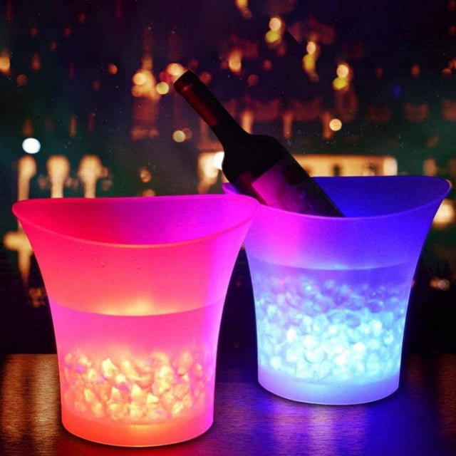 Waterproof with Colors Changing Champagne Wine Beer Bucket for Party Bar Colorful LED Ice Bucket 5L Large Capacity Wine Cooler