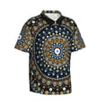thumbnail image 2 of Disketp Hawaiian Shirts For Men,Dot Mandala Print Mens Casual Short Sleeve Button Down Shirts Beach Shirt, 2 of 8