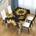 thumbnail image 3 of Yayeee Tablecloths for Rectangular Tables 60 x 120 inch Party Table Cover, Black Sunflower Pattern, 3 of 6