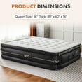 thumbnail image 3 of edx 16" Queen Size Air Mattress Bed with Built- in Pump Blow Up Mattresses for Camping, Indoor Colchon, Guests Air Bed, 3 of 10