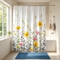 thumbnail image 5 of Sahpxhe Shower Curtain Watercolor Wildflower Shower Curtain Liner,Waterproof Bathroom Decoration and Separation with 12 Hooks for Shower,47.2X70.9in,Multicolor-B, 5 of 6