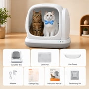 Osoeri Self-Cleaning Cat Litter Box 75L Extra Large, Smart Automatic APP Control with Safety Sensors for Multi-Cat Households, Gray