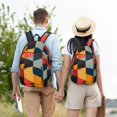 thumbnail image 4 of Vsdgher Geometric Cube Pattern Art Print Canvas Backpack Travel Rucksack Unisex Knapsack 15.7/17.7Inch Laptop Backpack for Work,College-Medium, 4 of 5