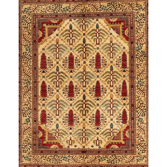 Ahgly Company Machine Washable Indoor Rectangle Abstract Orange Area Rugs, 5' x 8'