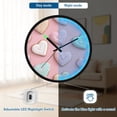 thumbnail image 5 of Indoor 12' Voice-Activated Luminous Decoration Wall Clock With LED Night Light Heart-shaped Cookies, 5 of 8