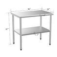 thumbnail image 7 of ROVSUN 36'' x 24'' Stainless Steel Rectangular Commercial Metal Table for Prep & Work, 7 of 7