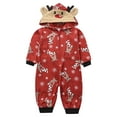 thumbnail image 3 of Babibeauty Christmas Family Matching Hoodie Pajamas Reindeer One Piece Jumpsuit Zipper Pajamas Reindeer Jumpsuit for Dad Womens Kids Baby, 3 of 6