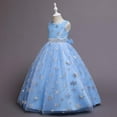 thumbnail image 5 of Wavsuf Flower Girls Dress Printed Patterd Nets Blue Princess Dress Size 11-12 Years, 5 of 9