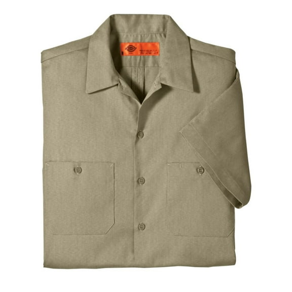 Ls536 Short Sleeve Industrial Patterned Shirt-Khaki-S