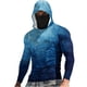 thumbnail image 2 of Ceisia Blue Gradient Hooded Top Men's Slim Fit Long Sleeve UV Protective Face Mask Shirt Blue S Gifts, 2 of 5