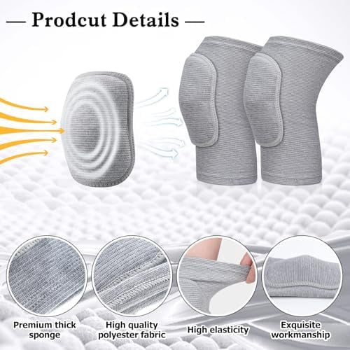 WLIKKS 3 Pairs Dance Knee Pads Women Protective Non-Slip Knee Pads for Yoga Cheerleading Pole Floor Dance Volleyball