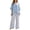 Light Blue, variant on Costeam Womens Vertical Stripe Wide Leg Pant Two Piece Outfit Oversized Asymmetric Hem Short Sleeve Crew Neck Top with Side Pocket Loose Fit Casual Co Ord Set