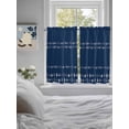 thumbnail image 3 of Rustic Botanical Bathroom Window Curtain, Japanese Herb on Navy Blue Simple Art Light Filtering Coffee Kitchen Curtains, Bedroom Living Room Curtains 2 Panel 84"x45", 3 of 6