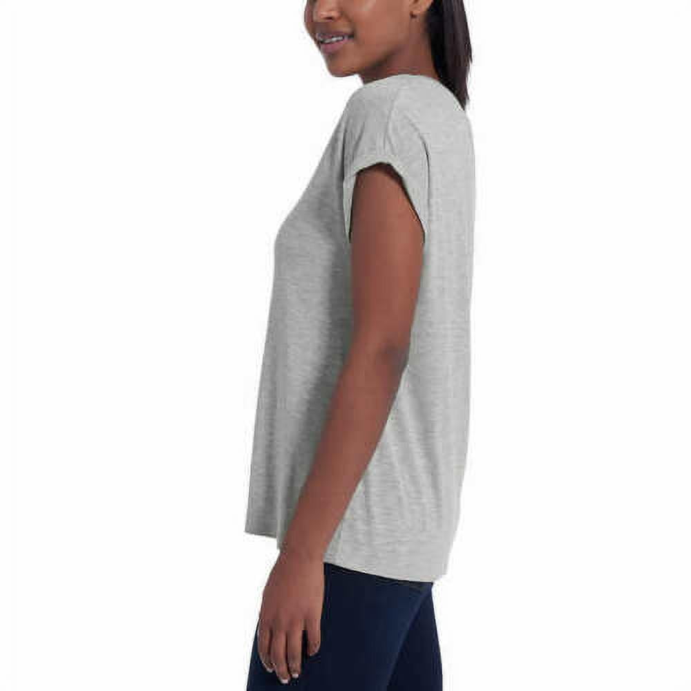 Jessica Simpson Women's V-Neck Soft Jersey Knit Top, Heather Gray XXL