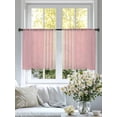 thumbnail image 3 of Sheer Curtains 54 Inches Long 2 Panels, Modern Vintage Stripe on Linen Rod Pocket Curtain Voile Draperies, Pink Background Light Filtering Window Treatment for Living Room Kitchen Bedroom, 3 of 8
