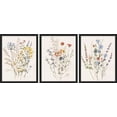 thumbnail image 2 of PixonSign Framed Canvas Print Wall Art Set - Multicolor Wildflowers Poster Art - Set of 3 Watercolor Nature Wilderness Floral Botanical Vintage Wall Décor for Living Room - 12"x16" Black, 2 of 5
