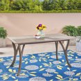 thumbnail image 2 of GDF Studio Baia Outdoor Acacia Wood Rectangular Dining Table Gray, 300 lbs, 2 of 8