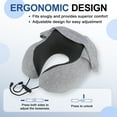 thumbnail image 4 of Almohada de Cuello de Viaje con Capucha para Avión, Lavable, Espuma Viscoelástica, Gris, 4 of 7