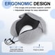 thumbnail image 4 of Almohada de Cuello de Viaje con Capucha para Avión, Lavable, Espuma Viscoelástica, Gris, 4 of 7