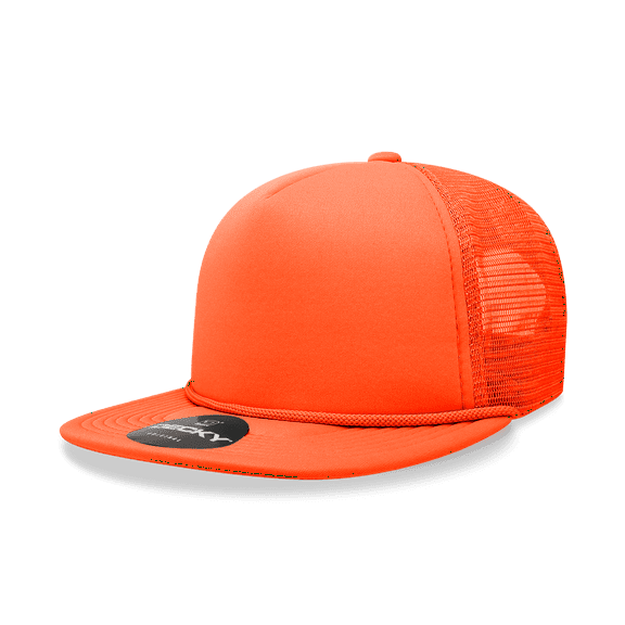 Decky 6026 5 Panel High Profile Structured Foam Trucker Hat-Orange