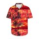 thumbnail image 2 of Camisas Hawaianas de Manga Corta de Algodón de Moda Casual Floral Estampado de la Camisa de Solapa, Poliéster, 2 of 4